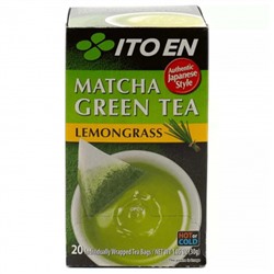 ITOEN Зеленый чай MATCHA GREEN TEA LEMONGRASS классический листовой с Матча и лемонграссом, 20 пирамидок в коробке