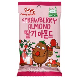 Миндаль в глазури со вкусом клубники Strawberry Almond, Корея, 30 г