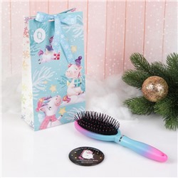 Подарочный набор «Новый год - Единорожка-3», 2 предмета: зеркало, массажная расчёска