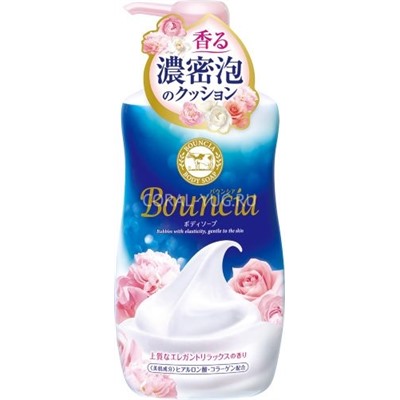 Жидкое мыло для тела COW BOUNCIA увлажнение аромат розы гиалуроновая кислота и коллаген бут-дозатор 500мл