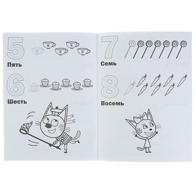 Раскраска с прописями «Три кота. Азбука и счёт»