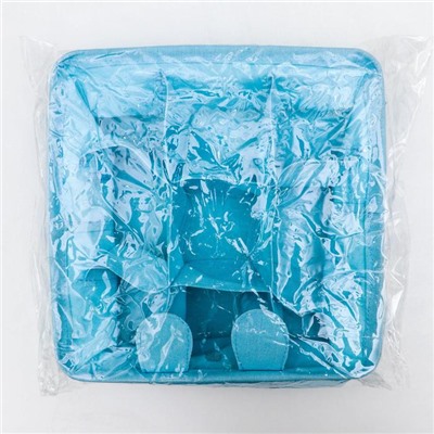 Корзина для хранения с ручками «Мишка», 9 ячеек, 28×28×11 см, цвет голубой