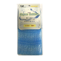 Мочалка для тела (с объемным плетением средней жесткости) 30 см х 100 см. Цвет: Голубой