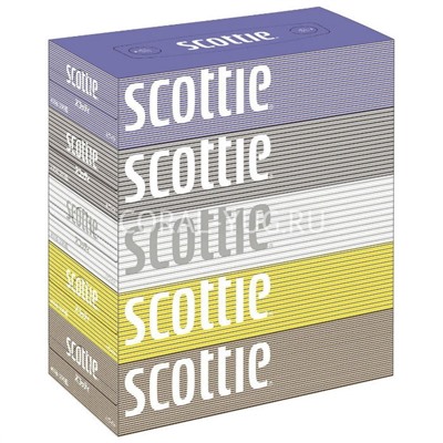 CRECIA SCOTTIE Facial Tissues Fowerbox салфетки бумажные двухслойные элегантный дизайн, 200шт*5пачек