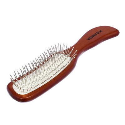 Расчёска массажная Vortex, деревянная, с металлическими зубчиками