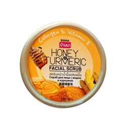 Фруктовый скраб для лица Banna Мёд и куркума 100 грамм/ Banna facial scrub Honey & Turmeric 100 gr