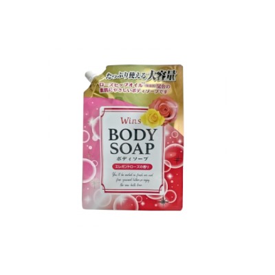 Крем-мыло для тела "Wins Body Soap Rose" с розовым маслом и богатым ароматом 900 г, мягкая упаковка с крышкой / 10