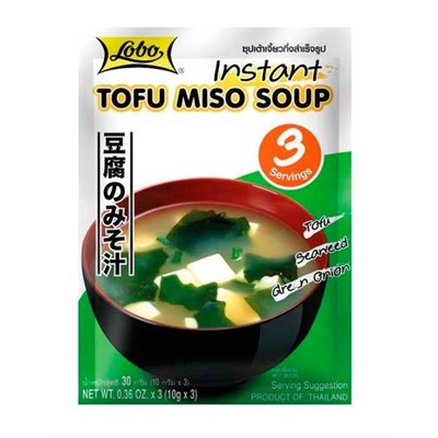Суп быстрого приготовления Мисо-суп с Тофу 30 гр. Lobo Tofu Miso Soup 30 gr.