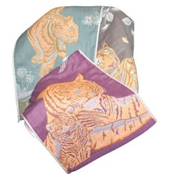 Полотенце "Цветные тигры" тканное двухслойное стеганое 35*75 см. хлопок 100%