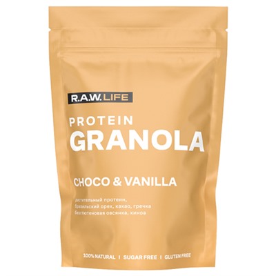 Гранола протеиновая "PROTEIN GRANOLA CHOCO & VANILLA" Raw Life, 220 г