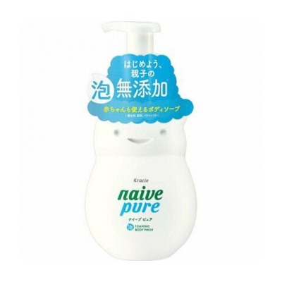 NAIVE Pure Мыло пенное для тела увлажняющее для всей семьи, без добавок и аромата бутылка-дозатор 550 мл