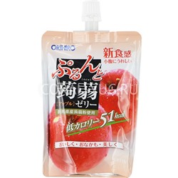 ORIHIRO Фруктовое желе «Яблоко» на основе конняку с содержанием натурального сока, 130 гр