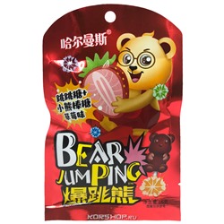 Кислые леденцы со вкусом клубники Bear JumPing, Китай, 16 г