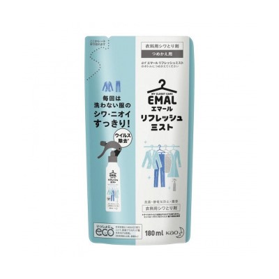 KAO EMAL Кондиционер-спрей для одежды разглаживающий и освежающий, нежный цветочный аромат, сменная упаковка 180 мл