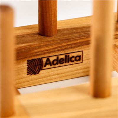 Подставка-сушилка Adelica для крышек,разделочных досок и тарелок, пропитано минеральным маслом,17×13×13 см, берёза