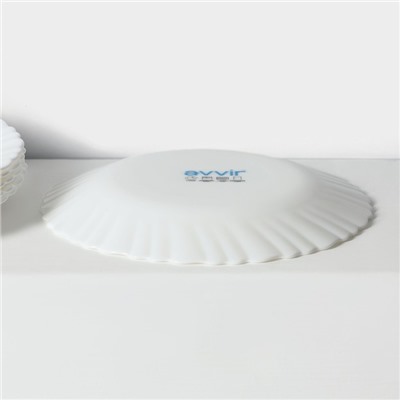 Набор десертных тарелок «Дива», d=19 см, 6 шт, стеклокерамика, цвет белый