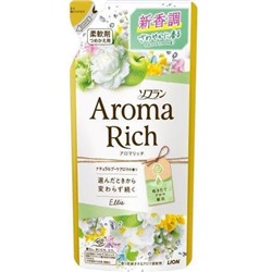 Кондиционер для белья "AROMA" (ДЛИТЕЛЬНОГО действия "Aroma Rich Ellie" / "Элли" с богатым ароматом натуральных масел (аромат унисекс)) 400 мл, мягкая упаковка / 16