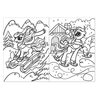 Раскраски для девочек набор «Пони», 4 шт. по 16 стр.
