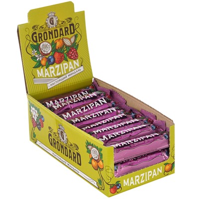 TM Grondard    (9391) Батончики глазированные Марципановые с начинкой Лесные ягоды, (24шт по 50г)