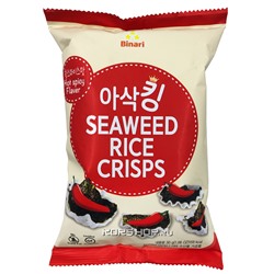 Рисовые чипсы с морской капустой с острым вкусом Binari, Корея, 30 г Акция