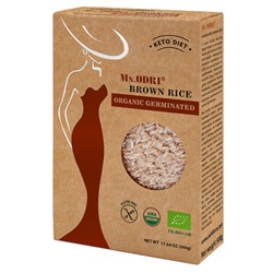 Рис длиннозерный нешлифованный пророщенный, бурый Ms. Odri, 500 г