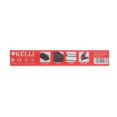 Расчёска-выпрямитель KELLI KL-1233, 65 Вт, до 190°С, керамика, ионизация, белая